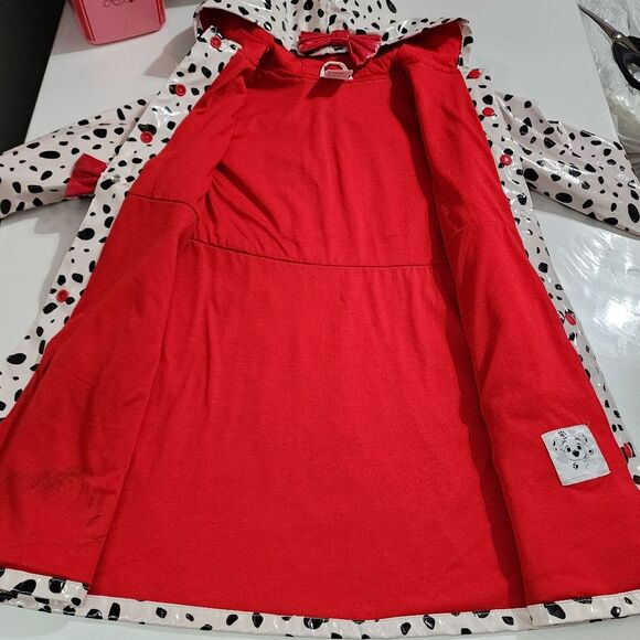 Girls Vintage Disney Store 101 Dalmatians Print Hooded Raincoat Jacket Size 7/8 - Picture 13 of 15